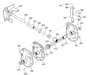 Gear Case Diagram and Parts List for 633129X5A 2003 Briggs and Stratton Snow Blower